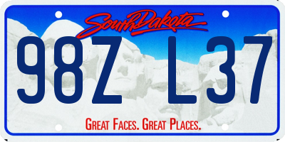 SD license plate 98ZL37