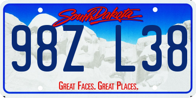 SD license plate 98ZL38