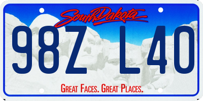 SD license plate 98ZL40