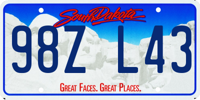SD license plate 98ZL43
