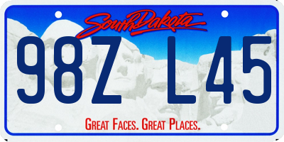 SD license plate 98ZL45