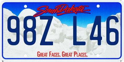 SD license plate 98ZL46