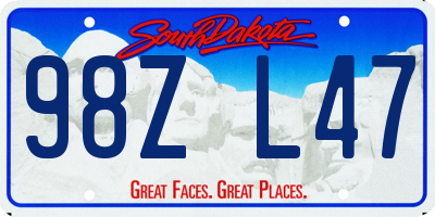 SD license plate 98ZL47