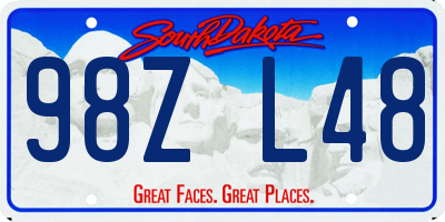 SD license plate 98ZL48