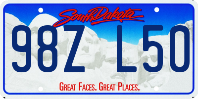 SD license plate 98ZL50
