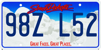 SD license plate 98ZL52