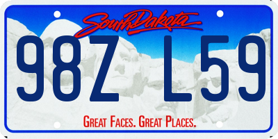 SD license plate 98ZL59