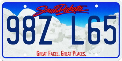 SD license plate 98ZL65