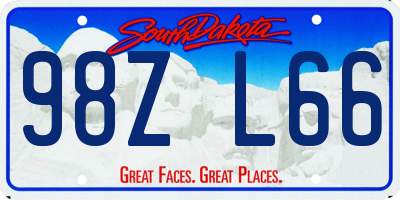 SD license plate 98ZL66