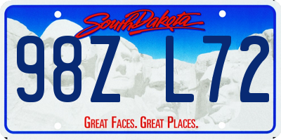 SD license plate 98ZL72