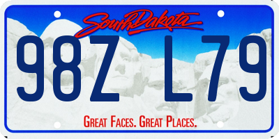 SD license plate 98ZL79