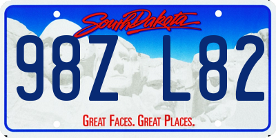 SD license plate 98ZL82