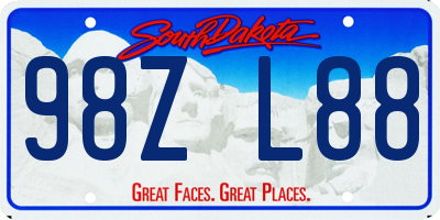 SD license plate 98ZL88