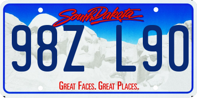 SD license plate 98ZL90