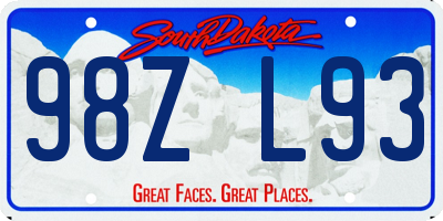 SD license plate 98ZL93