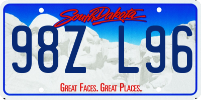 SD license plate 98ZL96