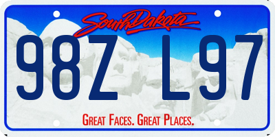 SD license plate 98ZL97