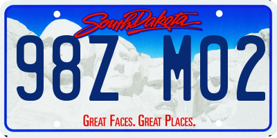 SD license plate 98ZM02