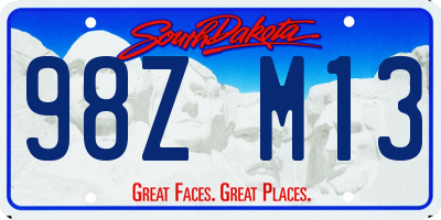 SD license plate 98ZM13