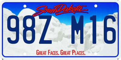 SD license plate 98ZM16