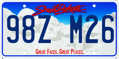 SD license plate 98ZM26