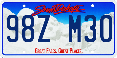 SD license plate 98ZM30