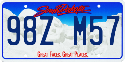SD license plate 98ZM57