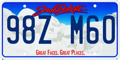 SD license plate 98ZM60