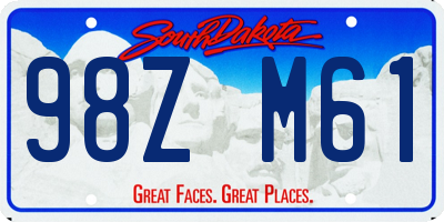 SD license plate 98ZM61