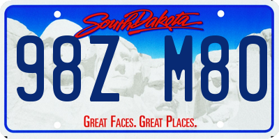 SD license plate 98ZM80
