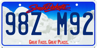 SD license plate 98ZM92
