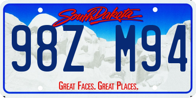 SD license plate 98ZM94