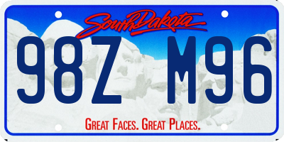 SD license plate 98ZM96
