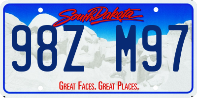 SD license plate 98ZM97