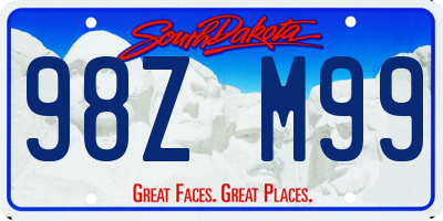 SD license plate 98ZM99