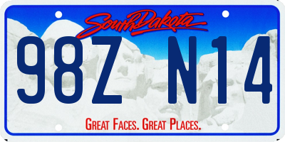 SD license plate 98ZN14