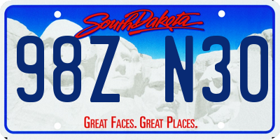 SD license plate 98ZN30
