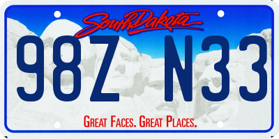 SD license plate 98ZN33