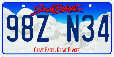 SD license plate 98ZN34