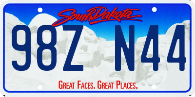 SD license plate 98ZN44