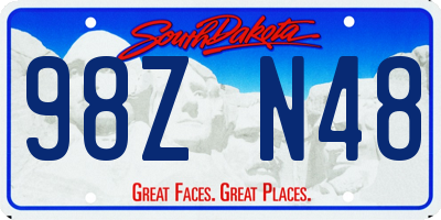 SD license plate 98ZN48