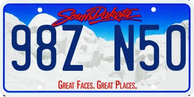 SD license plate 98ZN50