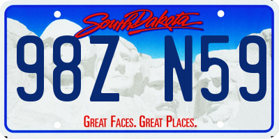 SD license plate 98ZN59