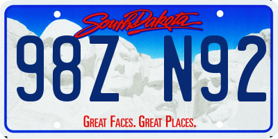 SD license plate 98ZN92