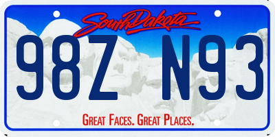 SD license plate 98ZN93