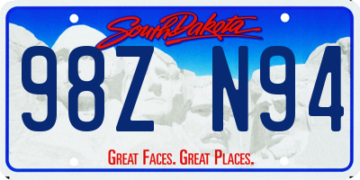 SD license plate 98ZN94