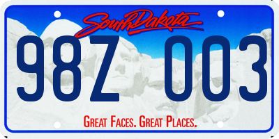 SD license plate 98ZO03