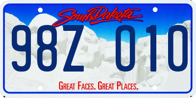 SD license plate 98ZO10