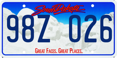 SD license plate 98ZO26