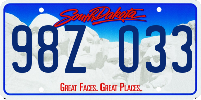 SD license plate 98ZO33